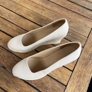 Jcrew Canvas Espadrille Wedges - Flax